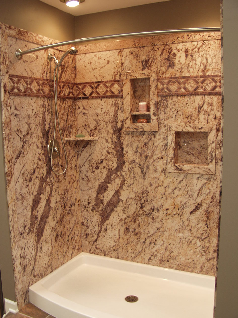 shower tub kits diy panels walls tile granite stone marble panel faux acrylic decorative building piece looking pvc base tiled